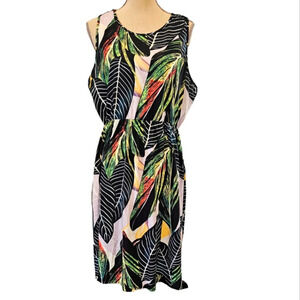 NWOT Boutique Palm Print Midi Dress